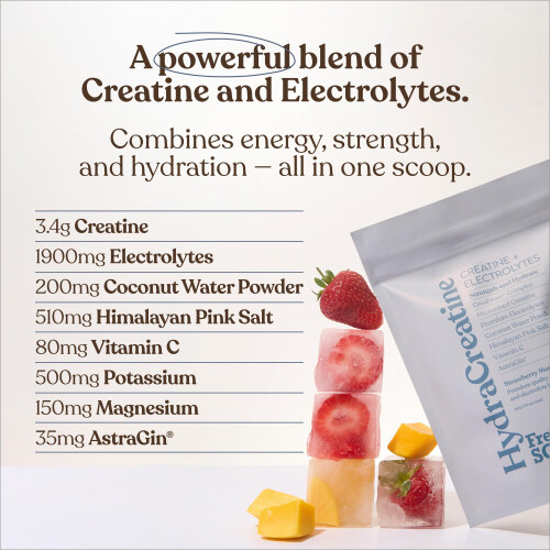 HydraCreatine Creatine Monohydrate & Electrolytes Powder | Hydrate... 2