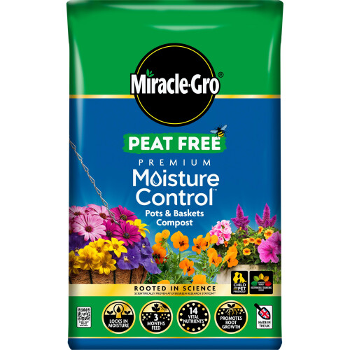 Miracle-Gro MiracleGro PEAT FREE Premium Moisture Control Compost 40 Litres Brown