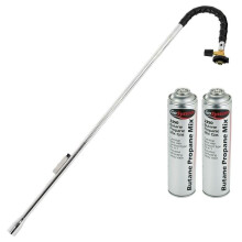 GoSystem Garden Weed Wand Gas Weed Killer Burner Blaster Burning Torch and Gas Canisters Refill for Camping Stove Blowtorch BBQ 2 x Go Can 350gWeed W