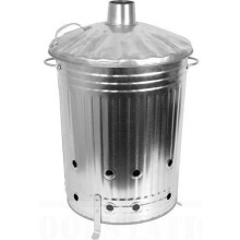 90 Litre 90L Extra Large Galvanised Metal Incinerator Recycle Garden Rubbish Fire Burning Bin Leaves Wood Burner