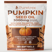 Puretrex Pumpkin Seed Oil Supplement, 3000mg, 180 Softgels, Zinc, B...