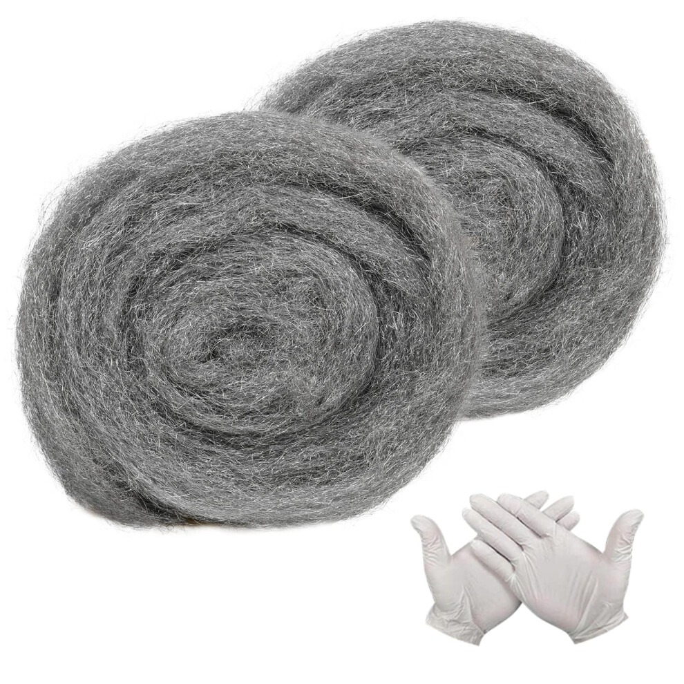 Steel Wool Mice  2 Pack 0000 Rodent Control Gaps Blocker Coarse Wire Wool Mice Fill Fabric DIY Kit Easy to Use Stop Rats and Mice Insect Pest Include-image-OPC-PK6RYR8-NEW