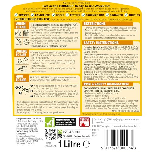 Roundup Roundup Total Fast Action Weed Killer 1 Litre 1