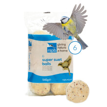 RSPB R1116 Balls Pack of 6Made with Premium Grade Suet Sunflower Seeds Cereals for Wild BirdsHigh Energy Nutritional Supplement