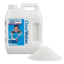 Clearwater Chlorine Granules for Hot Tub Spa and Swimming Pool Water Treatment for Rapid Disinfecting and Cleaning Jerry Can 3 kg