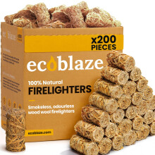 200 Firelighters Ecoblaze Natural Firelighters Fast lighting Odourless Fire Lighters For Wood Burners BBQ Ovens Stoves Fireplaces