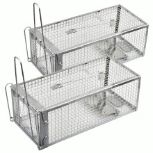 Anyhall 2Pack Rat Traps Humane Live Mouse Cage Traps Silver