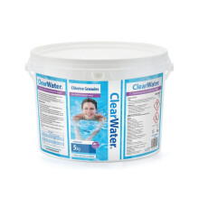 Clearwater Chlorine Granules for Hot Tub Spa and Swimming Pool Water Treatment for Rapid Disinfecting and Cleaning Pail 5 kg White