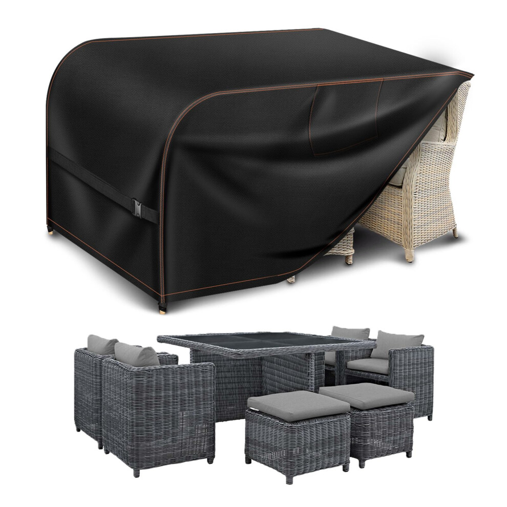 Garden Furniture Covers Waterproof with Air Vent 420D Square Rattan Cube Patio Outdoor Furniture Covers Waterproof for 200x200x90CM Outdoor Table Cha-image-OPC-PK6RZ2M-NEW