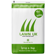 Lawn UK Hardwearing Grass Seed Sprogs Dogs Grass Seeds Fast Growing 500g up to 15sqm Coverage Ideal for Family Lawns Super Durable Perfect for C