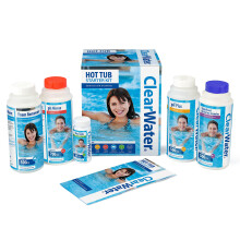 Clearwater Hot Tub Chemical Starter Kit Includes Chlorine Granules and Dip Test Strips