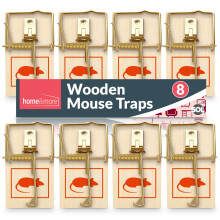 SOL 8pk Wooden Mouse Traps Durable Reusable Snap Traps for Mice and Mousetrap Rodent Control Effective for Indoor Use in Homes and Offices Designed f
