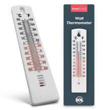 SOL 2pk Wall Thermometer Indoor and Outdoor Room Temperature Monitor EasytoMount Design for Easy Installation on Any Wall Durable Design Precise  Acc