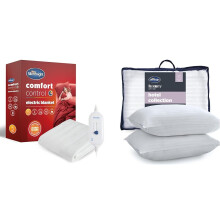 Silentnight Comfort Control Electric Blanket Double Heated Electric Underblanket Hotel Collection Pillow 2 Pack – Pair of Luxury Hotel Quality