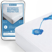 Acrali Home 100 Waterproof Cot Bed Mattress Protector with Extra Deep up to 20cm Skirt Premium Terry Towel Cotton AntiAllergy Cot Mattress Prote