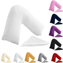 Buzzbuy V shaped pillowcase cover 100 Polycotton Back Neck Support Orthopaedic PregnancyNursing V Pillowcase cover only White – This product is