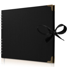 Bstorify Large Scrapbook Photo Albums 50 Pages 28 x 22 cm Black Thick Kraft Paper Memory Book Ideal for Your Scrapbooking Art Craft Projects Bl