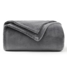 WAVVE Fleece Blanket Sofa Throw Grey 5ft x 65ft Fluffy Soft Warm Versatile Blanket for SofaCouchBed DoubleTwin Size Gray 150x200 cm – This produ