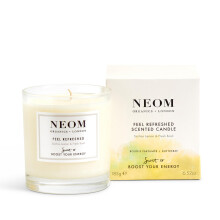 NEOM Feel Refreshed Scented Candle 1 Wick  Lemon  Basil  Scent to Boost Your EnergyWhite185 g Pack of 11101171 – This product is designed with pr