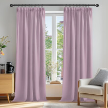 Deconovo Thermal Insulated Blackout Curtains for Bedroom Pencil Pleat Tape Top Curtains 46 x 90 Inch Pink Lavender 2 Panels – This product is des