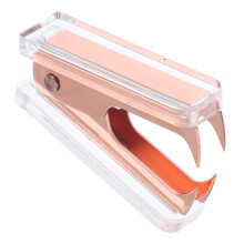 Portable Staple Remover with Marble Surface in Rose Gold, Ergonomic Design for Office, School, Home - Durable and Practical