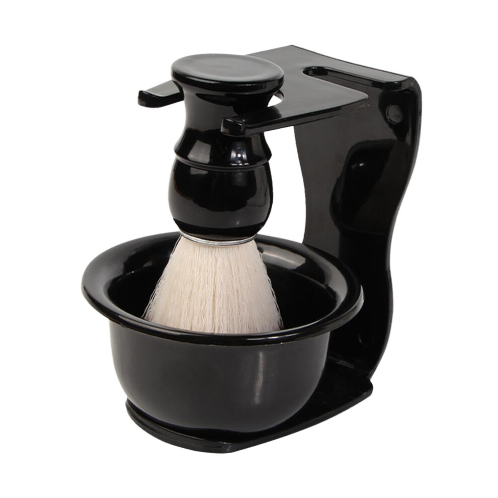 3 Piece Barber Shaving Brush Set with Shaving Soap, Bowl, Quick Foam, Facial and Beard Cleaning Tools