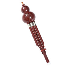 Cucurbit Flute for Beginners, Professional Hulusi Chinese Style Instrument, Brown Traditional Flute for Students and Performances