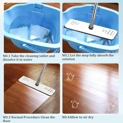 Floor Cleaning Tablets, 100 Concentrated Soluble Dry Cleaning Sheets, Multi-Effect for All Floor Types 1