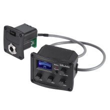 Pickup Ukulele Preamp Amplifier with Equalizer Tuner System and LCD Display for Acoustic and Electric Ukuleles