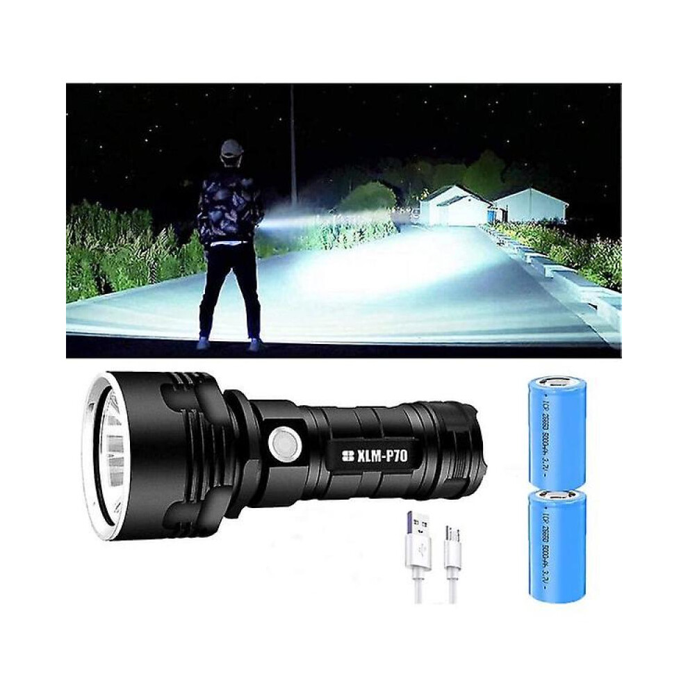 P70 Flashlight 30,00010,000 Lumens High-performance Led Flashlight Black