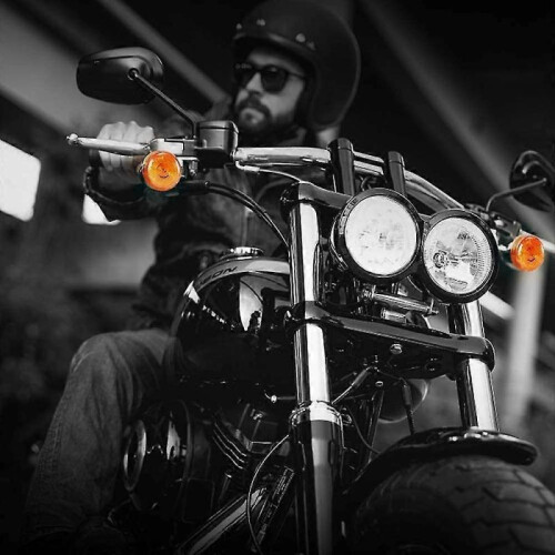 Motorcycle Turn Signals Chrome Front Rear Lights for Bobber Chopper(4Pcs) 2