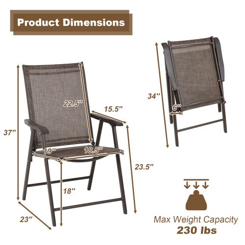 Patio Folding Chairs 4-Pack Portable Dining Chairs Outdoor 1