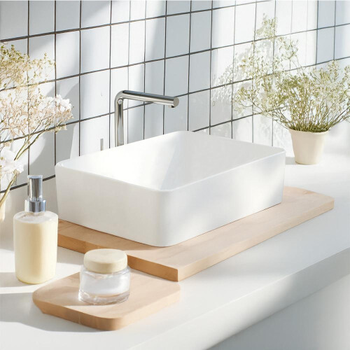 Living And Home Ceramic Countertop Basin with Central Drain Set