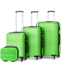 (green, 12+20+24+28inch) 12/20/24/28inch ABS Hard Suitcase Set With Travel Bag Luggage case