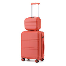 (Coral, 12+20inch) 12/20/24/28inch ABS Hard Suitcase Set With Travel Bag Luggage case