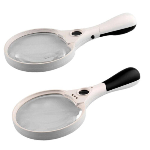 Extra Large Strong Magnifying Glass 3 Bright Led Zoom Lightweight Hand Held 25x