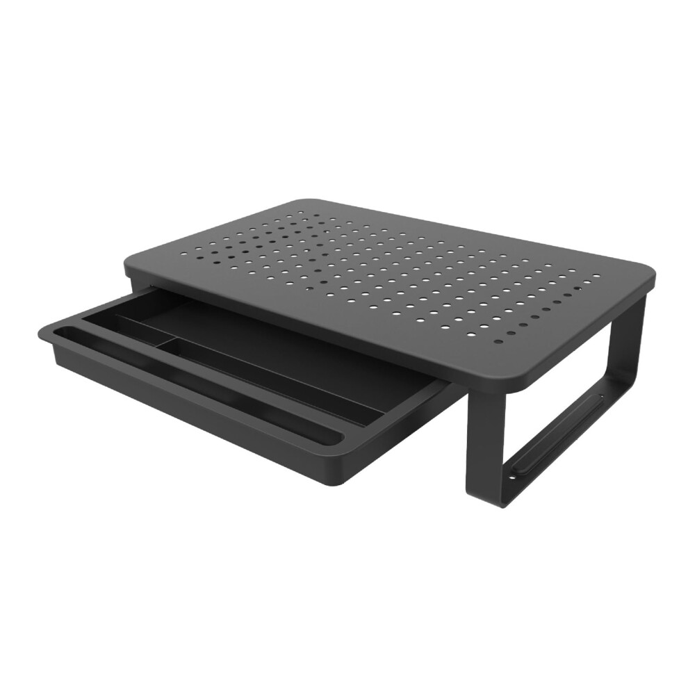 Computer Monitor Stand With Ventilation Drawer And Side Storage, Metal, Adjustable Laptop Holder, Office Desk Organizer 6947110729657
