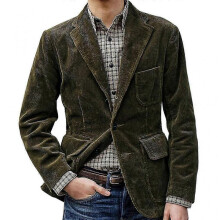 Men's New England Solid Color High Quality Casual Corduroy Single Breasted Suit