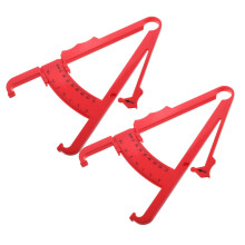 Fat Caliper Skinfold Tester - 2 Piece BMI Measuring Device, High Precision Body Fat Measurement Tool, Red Plastic