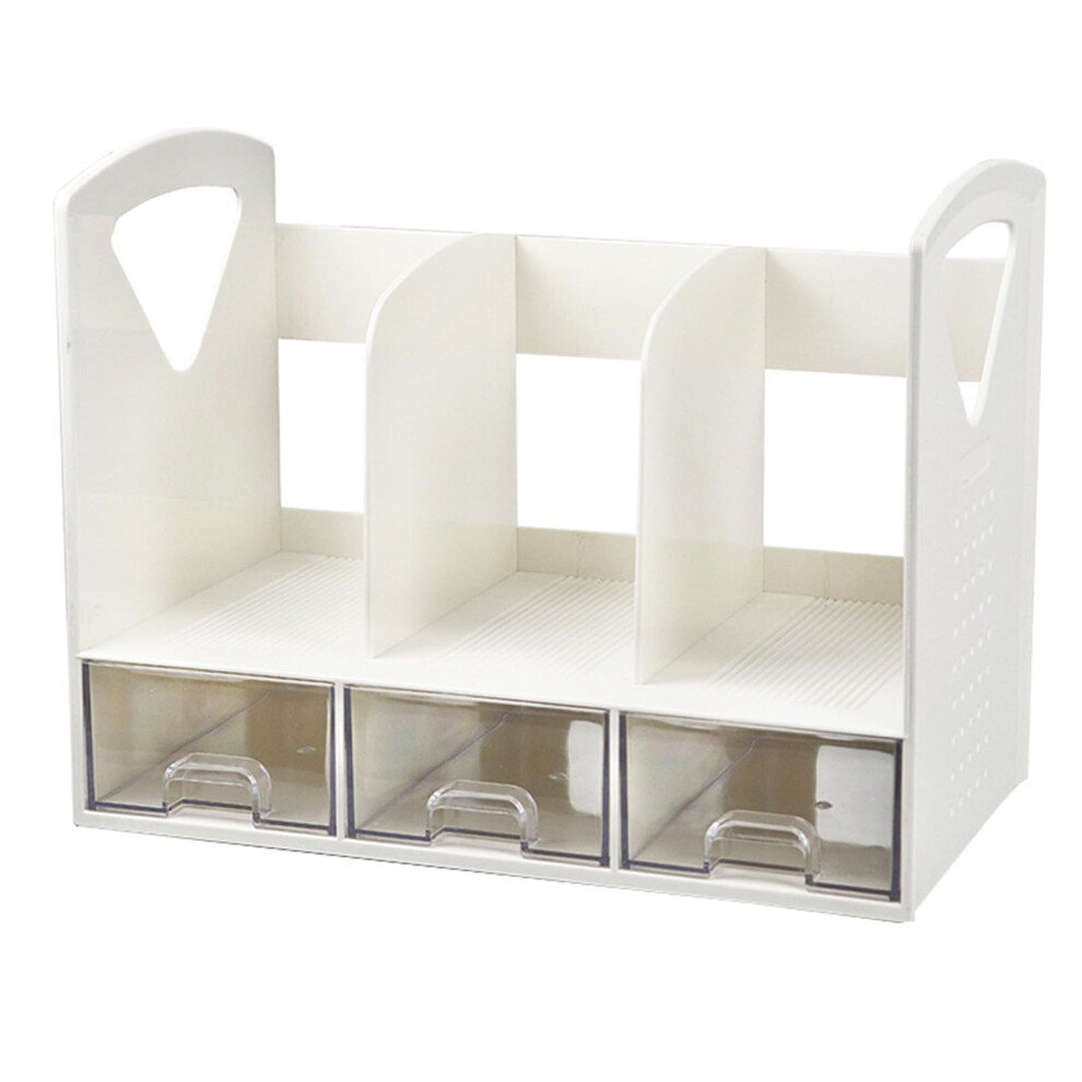 Magazindateibuchhalter Abs Desktop Bookshelf Organizer with Drawers for Bedroom Office, Modern Design, Space-Saving, Black-image-OPC-PK6TDMP-NEW