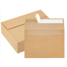 Kraft Paper Envelopes 200 Sheets Without Window, 4 Sizes for Postcards, Invitations, Birthday Cards, Brown 9.3 x 13.1 cm A1