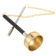 Buddhist Musical Instrument Yin Qing for Temple Use, Decorative Metal Design, 12-inch Size, Traditional Style