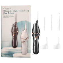 Ear Wax Removal Tool with LED Light, Portable Electric Ear Picker, Quiet USB Charging, Lightweight Black Cleaning Spoon
