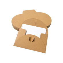Kraft Paper Envelopes with Heart Closure, Small Gift Card Holders for Weddings, Parties, Business Cards, Blank Card Sleeves