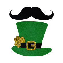 St. Patricks Day Cut Decor, Green Koboldhat Paper Cutouts for Irish Spring Decorations and Party Props