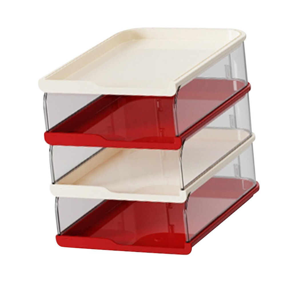 Desktop Document Organizer Paper Tray - 4-Tier Multi-Purpose Storage Rack for Office and Home, Red-White Color-image-OPC-PK6TSM2-NEW