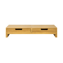 SoBuy® BBF04-N, 2 Drawers Bamboo Monitor Stand Riser Desk Organizer