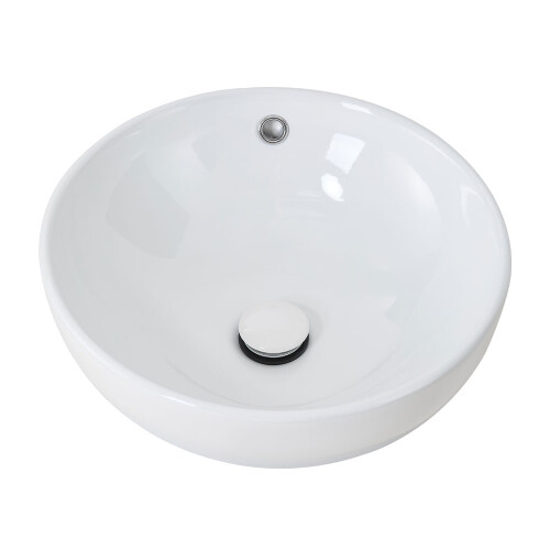 Living And Home Round Ceramic Countertop Washbasin 440*440*170MM 1