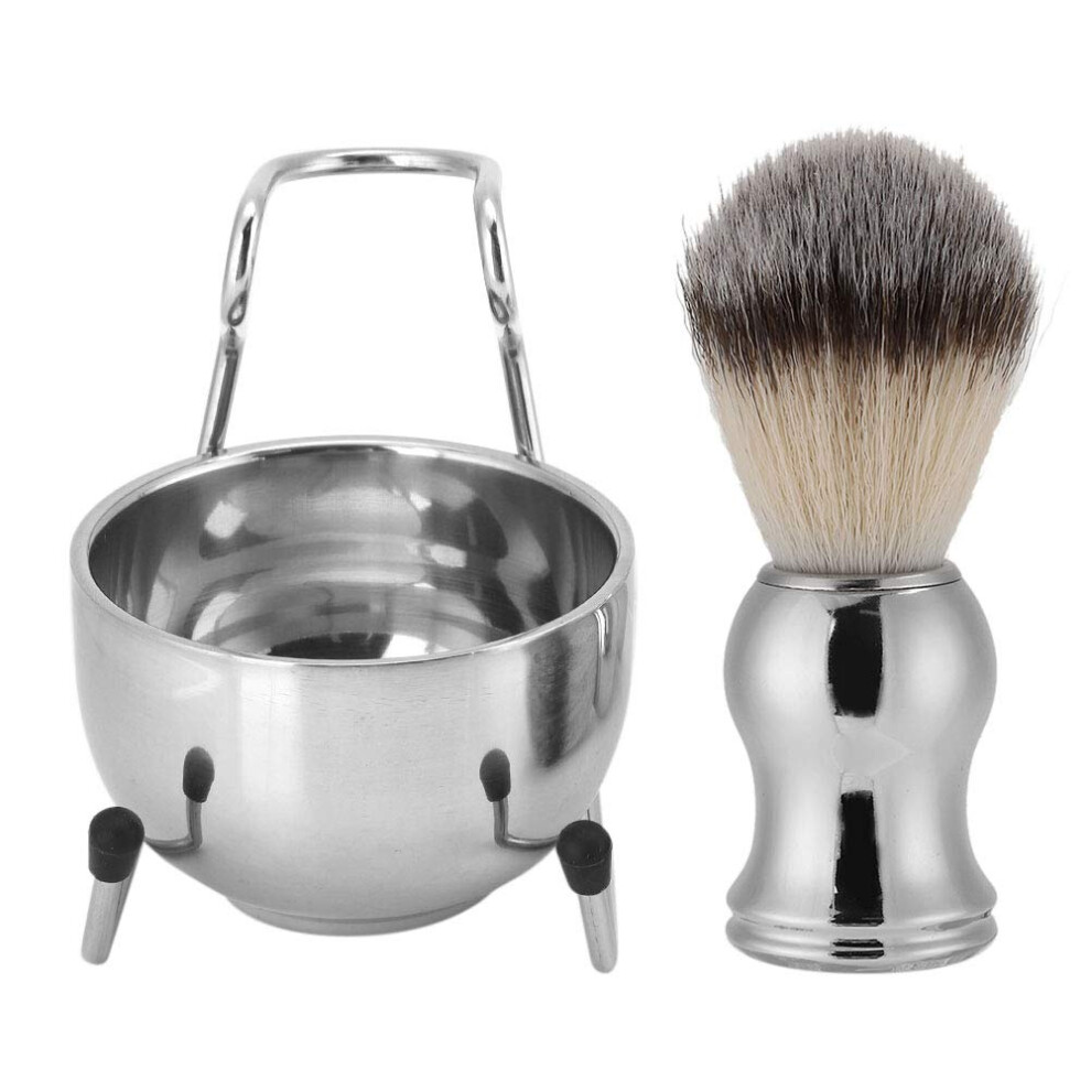 Beard Brush Set with Stainless Steel Soap Dish, Beard Brush Holder and Shaving Hook for Men's Grooming 38092
