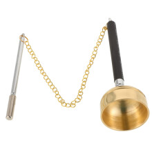 Portable Percussion Instrument Temple Copper Yinqing with Retractable Chain Hammer for Meditation and Yoga Practice